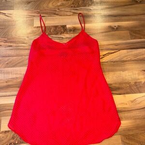 Red Babydoll Lingerie Chemise Mini Dress Nightie Circa 2000 Y2K dress tank LG‎